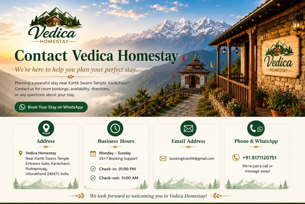 Vedica Homestay Kankchauri Kartik Swami Temple View Homestay Room in Uttarakhand